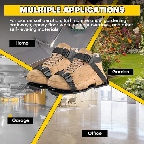 Lawn Aerator Shoes with 1.1''Spikes - color: Black