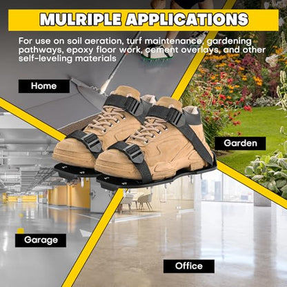 Lawn Aerator Shoes with 1.1''Spikes - color: Black
