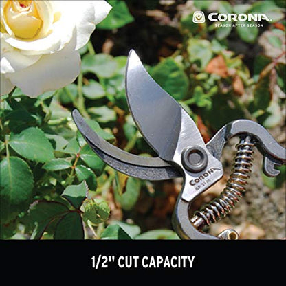 Corona Tools ClassicCUT Forged Bypass Hand Pruner – 1/2-inch Cut Capacity Heavy-Duty Garden Hand Pruner for Tree, Shrub & Plant Trimming, Precision Cutting Pruning Tool - size: 1/2 inch