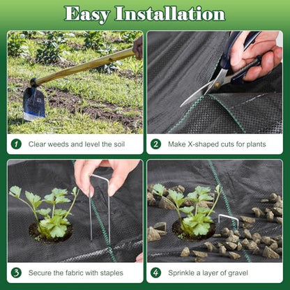 FEED GARDEN 3FT x 50FT Landscape Fabric Weed Barrier Fabric, Heavy Duty Weed Control Mat, Weed Blocker Ground Cover Geotextile Fabric for Gardening - size: 3FTx50FT
