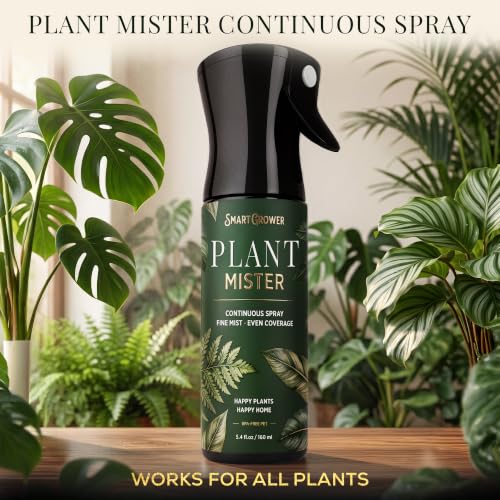 Plant Mister Spray Bottle for Indoor Plants With Plant Care Guide - color: Dark Green Tropical