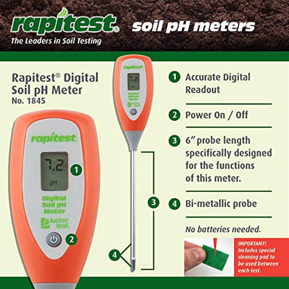 Luster Leaf Rapitest Digital Soil pH Meter. Designed and Engineered in the USA. - size: 1 Count (Pack of 1), style: Digital Soil pH Meter