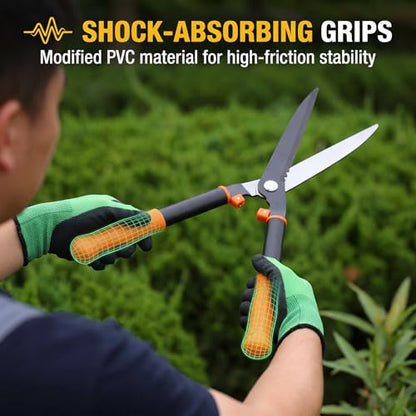 Hedge Shears for Trimming Shrubs - 23.8 Inch Manual Hedge Clippers Handheld with SK5 High Carbon Steel Blades, 59HRC Hard Chrome Plated Gardening Tools, 1.6lbs Lightweight for Women & Seniors