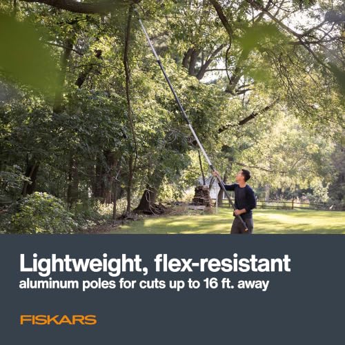 Fiskars 4-16 Ft XtendControl Extendable Modular Pole Saw & Tree Trimmer - style: 16' X3 Double-Hooked Saw