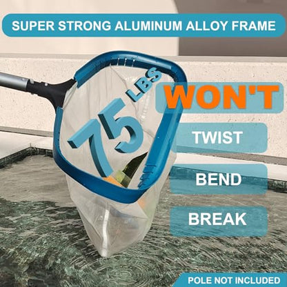 Pool Net - Professional 20" Swimming Pool Leaf Skimmer Rake (No Pole) - size: 20"