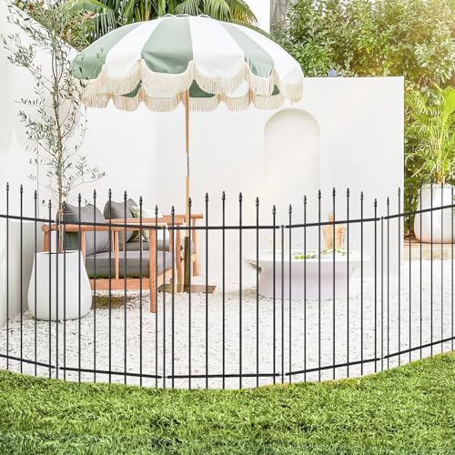 42” x 12’ No-Dig Metal Garden Fence with Stakes, Panels Fencing for Dogs - size: Roman Col 42″H x 12ft (6Panels)