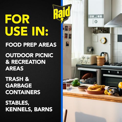 Raid Fly Stick Flying Insect Trap for Indoor/Outdoor Use, 6 Pack, Over 150 Insects Per Stick, Fly Sticky Trap for Flies, Gnats & Moths, Lasts Up to 3 Months, People & Pet Friendly, Hang or Place