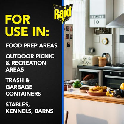 Raid Fly Stick Flying Insect Trap for Indoor/Outdoor Use, 6 Pack, Over 150 Insects Per Stick, Fly Sticky Trap for Flies, Gnats & Moths, Lasts Up to 3 Months, People & Pet Friendly, Hang or Place