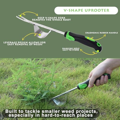 Weed Puller Tool 3pcs, 2026 New Portable Weeder Tool, Weeding Tool with Stainless Steel, Garden Tools for Plant & Weeding, Crack Weeder Tool, Weed Remover Tool for Farm & Backyard