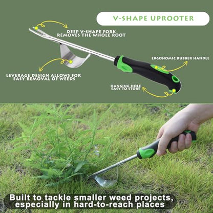 Weed Puller Tool 3pcs, 2026 New Portable Weeder Tool, Weeding Tool with Stainless Steel, Garden Tools for Plant & Weeding, Crack Weeder Tool, Weed Remover Tool for Farm & Backyard