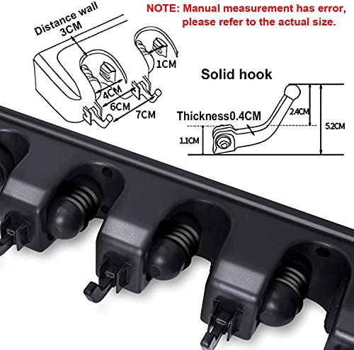 HYRIXDIRECT Broom Hanger Wall Mount, Broom Mop Organizer for Garage - color: Black2