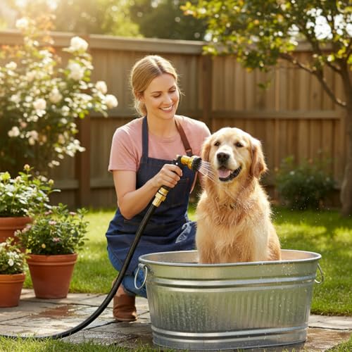 15FT PVC Hybrid Garden Hose, 5/8 in Black Hose, Brass Fittings - size: 15FT ( Male - Female )