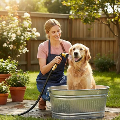 15FT PVC Hybrid Garden Hose, 5/8 in Black Hose, Brass Fittings - size: 15FT ( Male - Female )