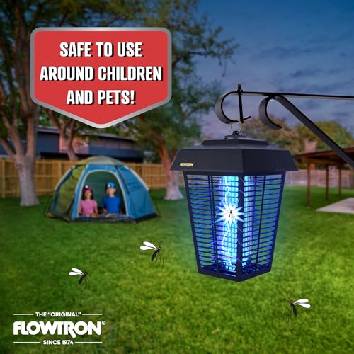 Flowtron Bug Zapper, 1.5 Acre Outdoor, Two 40W UV Bulb, 5600V Zap, Black - color: Black