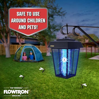 Flowtron Bug Zapper, 1.5 Acre Outdoor, Two 40W UV Bulb, 5600V Zap, Black - color: Black