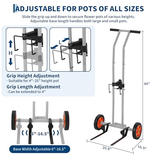 Garvee Plant Caddy with Wheels, 175 LBS Capacity - color: Gray
