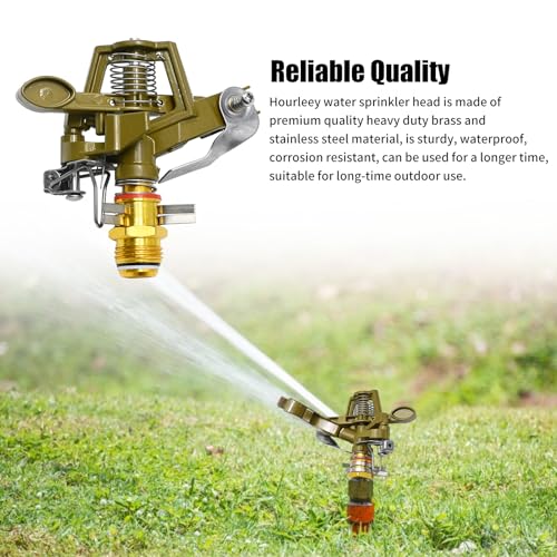 1/2 Inch Brass Impact Sprinkler with Nozzles Adjustable 0-360 Degree Coverage Pattern Heavy Duty Lawn Sprinkler Head for Yard Lawn Grass Patio Garden Irrigation (2Pcs) - size: 2Pcs