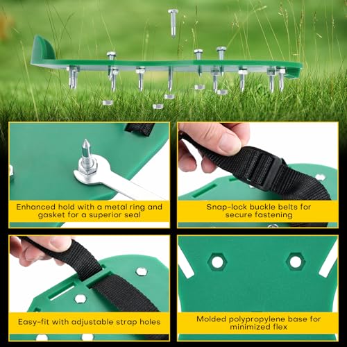 Lawn Aerator Shoes with 1.1''Spikes - color: Green