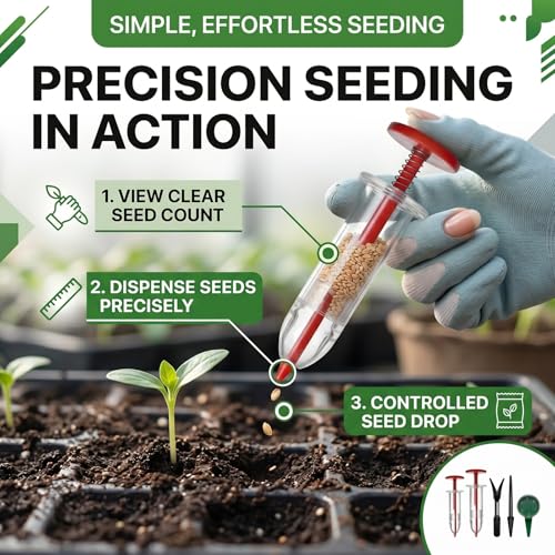 6 Pcs Mini Seed Spreader Set-For Carrot Lettuce Grass Spinach Sower(Red)