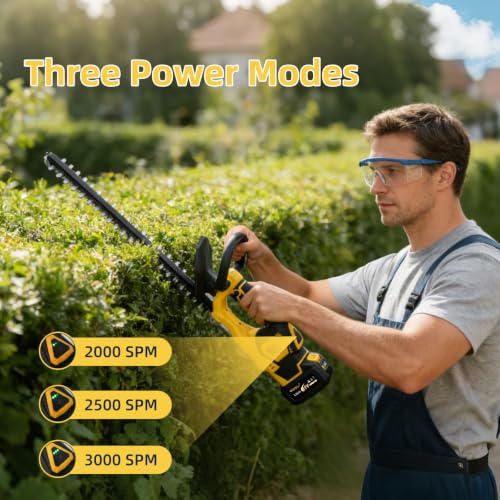 22" Cordless Hedge Trimmer, 22000 RPM Brushless Electric Trimming