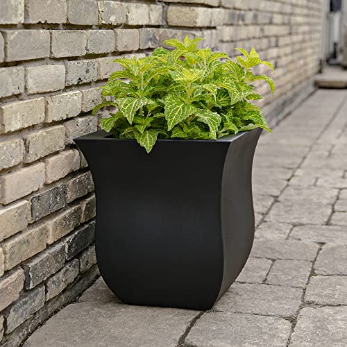 Mayne 5873-B Polyethylene Planter, Black 16x16 - color: Black