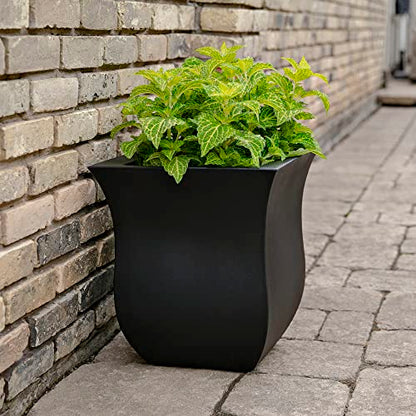 Mayne 5873-B Polyethylene Planter, Black 16x16 - color: Black