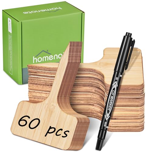 Homenote 60-Pack Bamboo Plant Labels, 2.36 x 4-Inch T-Type Garden Tags - color: Brown