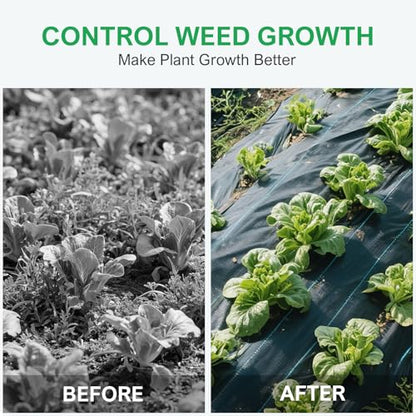 6ftx300ft Weed Barrier Landscape Fabric, 3.2oz Heavy Duty - size: 6ft x 300ft