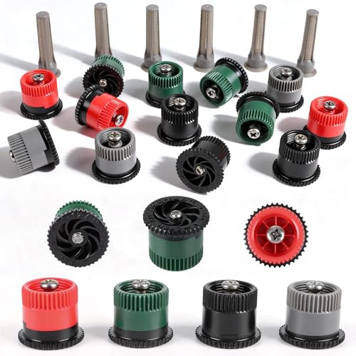 16 Pcs Variable Arc Nozzle, Sprinkler Heads Replacement Compatible with Pop Up Sprinkler Adjustable 0° - 360° Pattern Spray Head Nozzle for Garden Lawn Yard Irrigation (10/12/15/17 Van) - color: 10/12/15/17 Van-16P