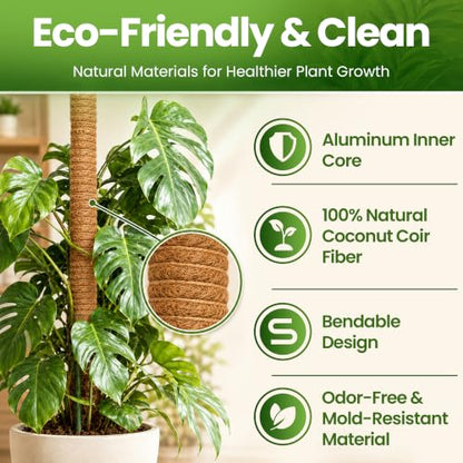 63'' Moss Pole Monstera Plant Support for Climbing Indoor Plants - size: 1-Pack (63 in)