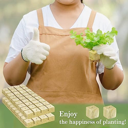 Halatool 1.2 in Rockwool Cubes for Hydroponics, 144 Plugs Seed Starter Cube - color: 4 Sheets, size: 1.2" Cubes