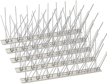 KKY Bird Spikes Stainless Steel Base, Metal Bird Repellent Nail Fence Kit, Can Be Used to Stop Pigeons and Other Small Birds, Covering 43.2 Feet 40 Packs. - size: 43.2 Feet