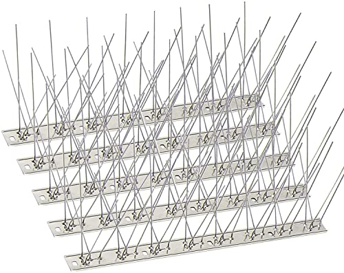 KKY Bird Spikes Stainless Steel Base, Metal Bird Repellent Nail Fence Kit, Can Be Used to Stop Pigeons and Other Small Birds, Covering 43.2 Feet 40 Packs. - size: 43.2 Feet