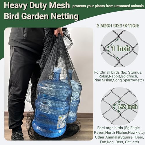 10x10ft Bird Netting for Chicken Coop, 1/2" Mesh Chicken Netting Cover - size: 10x10FT-1/2"