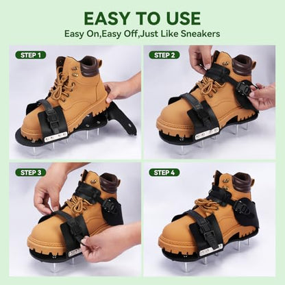 HFH Lawn Aerator Shoes with 1-3/4" (1.75") Spikes, Wrench & Ratchet Buckles
