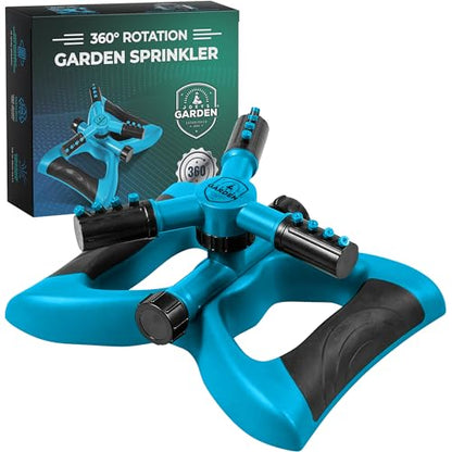Joeys Garden Rotating Lawn Sprinkler for Yard & Kids, 360° Coverage, Blue - color: BLUE