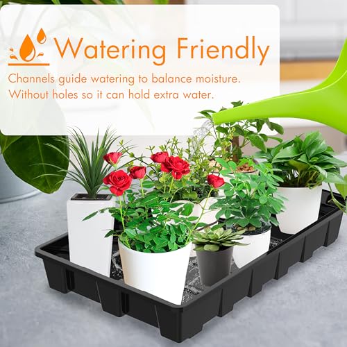 Gardzen 10 Pack Seed Trays Reusable Plant Grow Trays - size: 14.5L x 9W x 1.8H