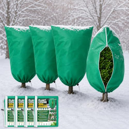 SPORTYOUTH 4 Pack Plant Covers Freeze Protection Frost Blankets 32"x47.2" - size: 31.5“x47.2"-4P