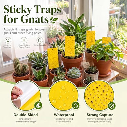Qualirey 200 Pcs Yellow Sticky Traps for Gnats, 7.87 x 3.9 Inch - color: Yellow, size: 7.8 x 3.9 Inch