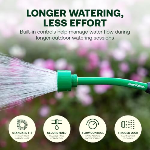 Rain Bird TRNZLWAND16 Watering Wand Garden Hose Nozzle, 16 Inch - Green and Black - size: 16 Inches