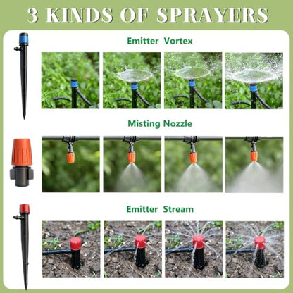 Dianrui 240FT Drip Irrigation System, Automatic Drip Irrigation Kit for Greenhouse/Yard/Lawn/Plant/with 1/2 inch Hose, 1/4 inch Distribution Tubing and Accessories - style: TypeB