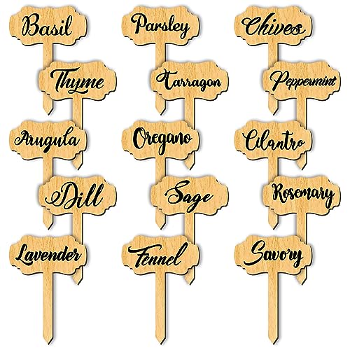 arricraft 15 Pcs Plant Labels, Wooden Herb Markers Herb T Type Tags Garden and Greenhouse Labels with Printed Herb Name Garden Tags for Indoor and Outdoor Potted Seed Herbs Unique Funny Gifts - color: Funny Plant Labels-d