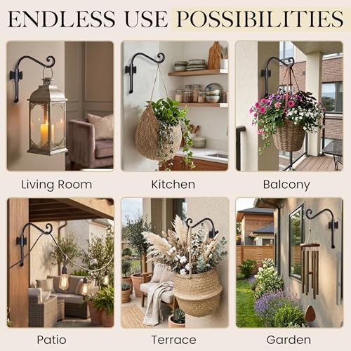 RTZEN Plant Hangers Outdoor or Indoor Heavy Duty Wall Bracket Hooks - size: 7.5 Inch, style: Axe Hooks
