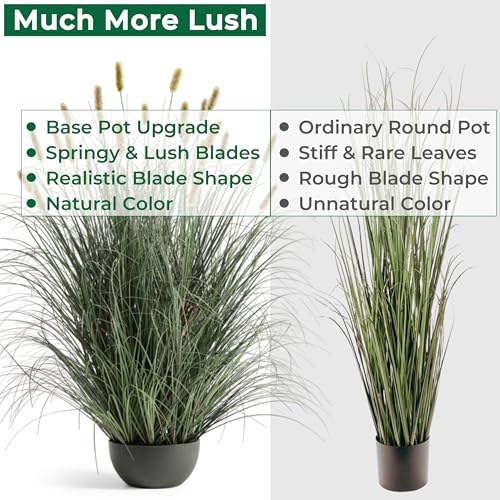 3ft Faux Onion Grass, Extra Lush Artificial Cattail Reed Grass 1-Pack - size: 3ft - 1pack