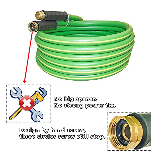 HQMPC Garden Hose 5/8"IDx20' Hose For Garden Lawn Watering Durable PVC Non Kinking Heavy Water Hose with Brass Hose Fittings (20 FEET) - size: 20 Feet