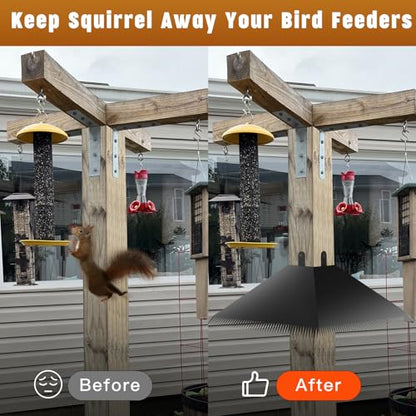 Metal Squirrel Baffles with Spikes - Galvanized Steel Squirrel Guards for 4x4 Posts and Bird Feeder Poles - Keeps Squirrels and Raccoons out of Birdhouses (1 Pack)