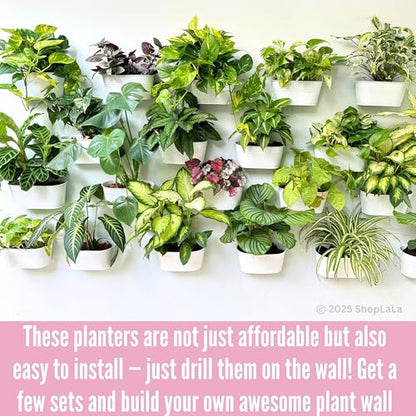 LaLaGreen Rail Planter (11.8 in, 15 Pack) White Metal Porch Fence Pots - size: 11.8" (30 cm) x 15 Pack