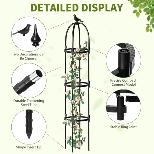 1 Pcs 6.7FT Garden Obelisk Trellis Climbing Plant Support - size: 6.7FT(1Pcs)