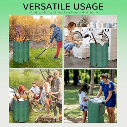 200L leaf Collector Bag, Shoulder Strap, and Drawstring – Reusable Yard Garden Bag for Leaves and Lawn Trash, Perfect for Leaf Removal, Yard Clean-Up (Without lid, 48 Gallon)