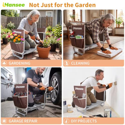 Garden Kneeler and Seat Heavy Duty, Kneeling Bench for Gardening - color: Brown-modle B